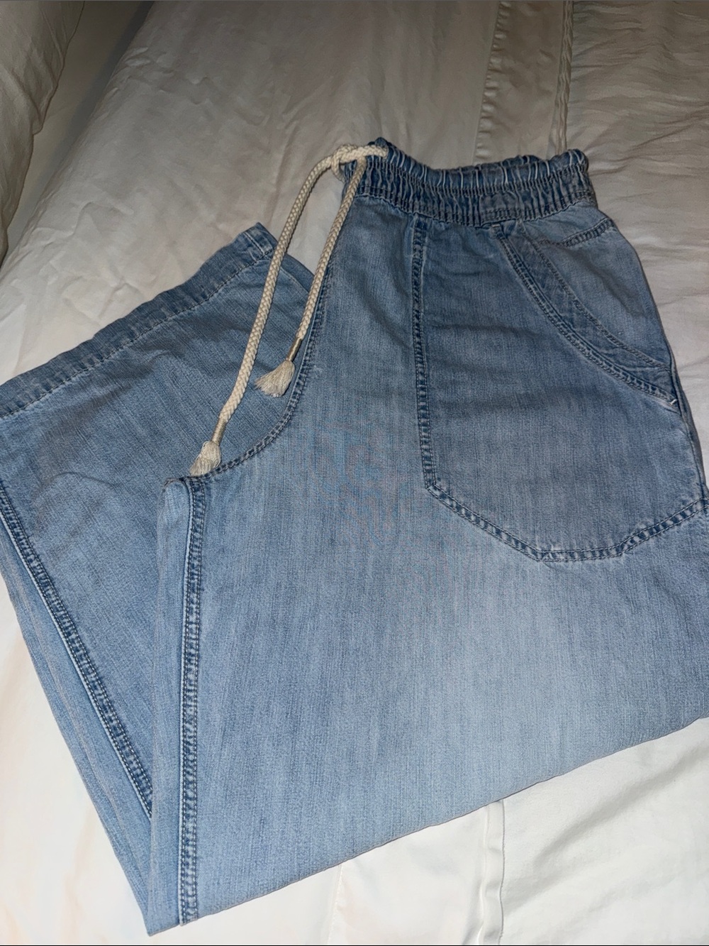 Free People Light Blue Denim Boyfriend Jogger Jeans